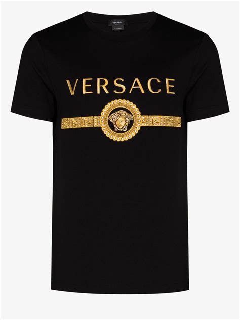 versace collection logo cotton jersey tee|farfetch Versace t shirt.